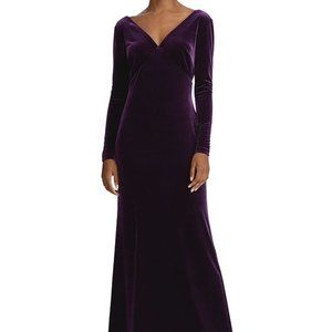 NWT RALPH LAUREN Stretch Velvet Long Sleeve Dress